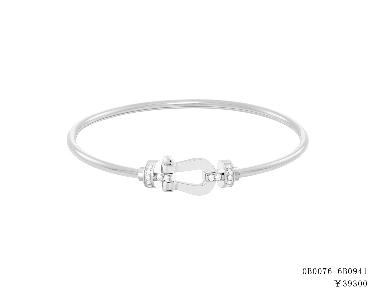 FLD-0B0073-6B0940 medium half diamond hollow tube bracelet