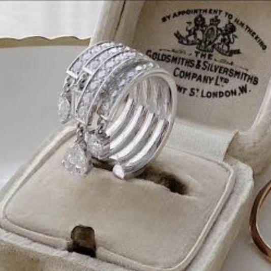 SM-370278 High and Low Ribbon Open Ring