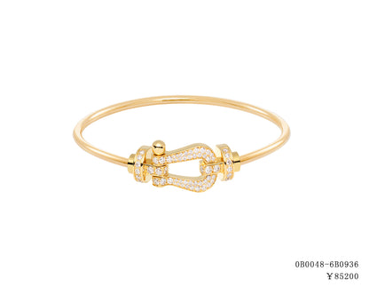 FLD-0B0050-6B0938 gold inlaid large hollow tube bracelet