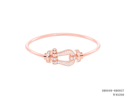 FLD-0B0050-6B0938 gold inlaid large hollow tube bracelet