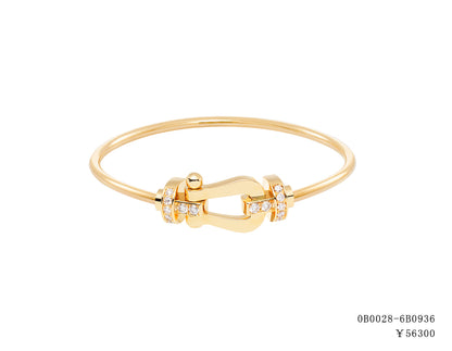 FLD-0B0030-6B0937 semi-embellished large hollow tube bracelet