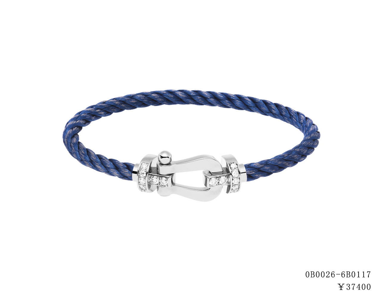 FLD-0B0026-6B0117 half diamond large bolt bracelet