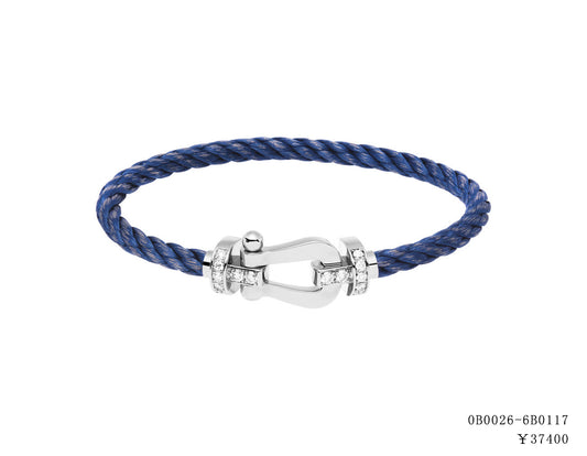 FLD-0B0026-6B0117 half diamond large bolt bracelet