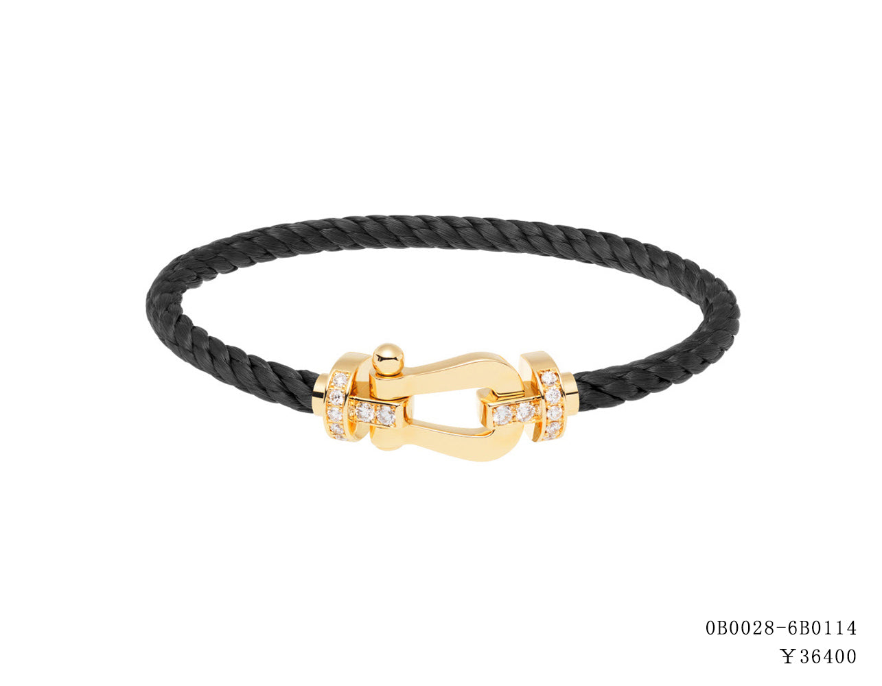 FLD-0B0026-6B0117 half diamond large bolt bracelet