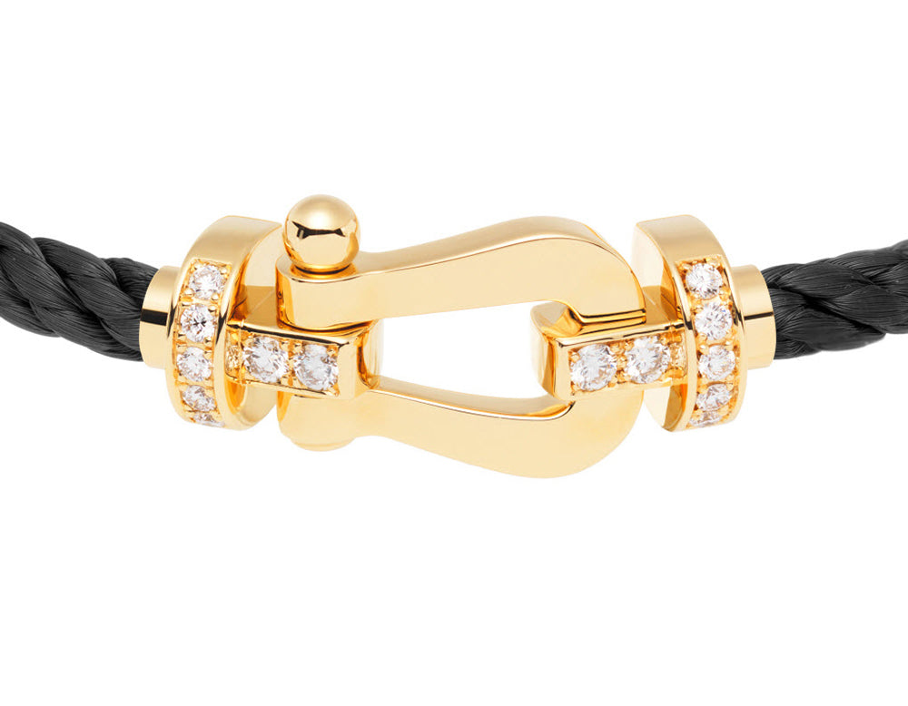 FLD-0B0026-6B0117 half diamond large bolt bracelet