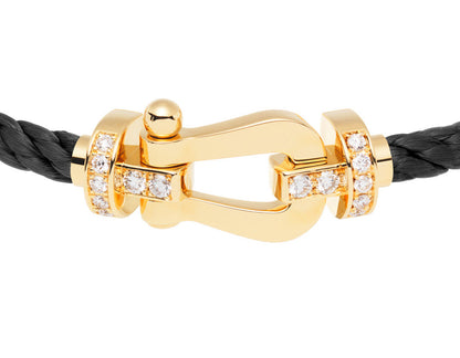 FLD-0B0026-6B0117 half diamond large bolt bracelet