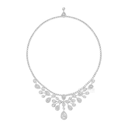 SM-083103 Water Drop Mouth Crown Necklace