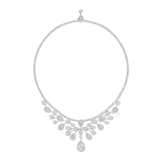SM-083103 Water Drop Mouth Crown Necklace