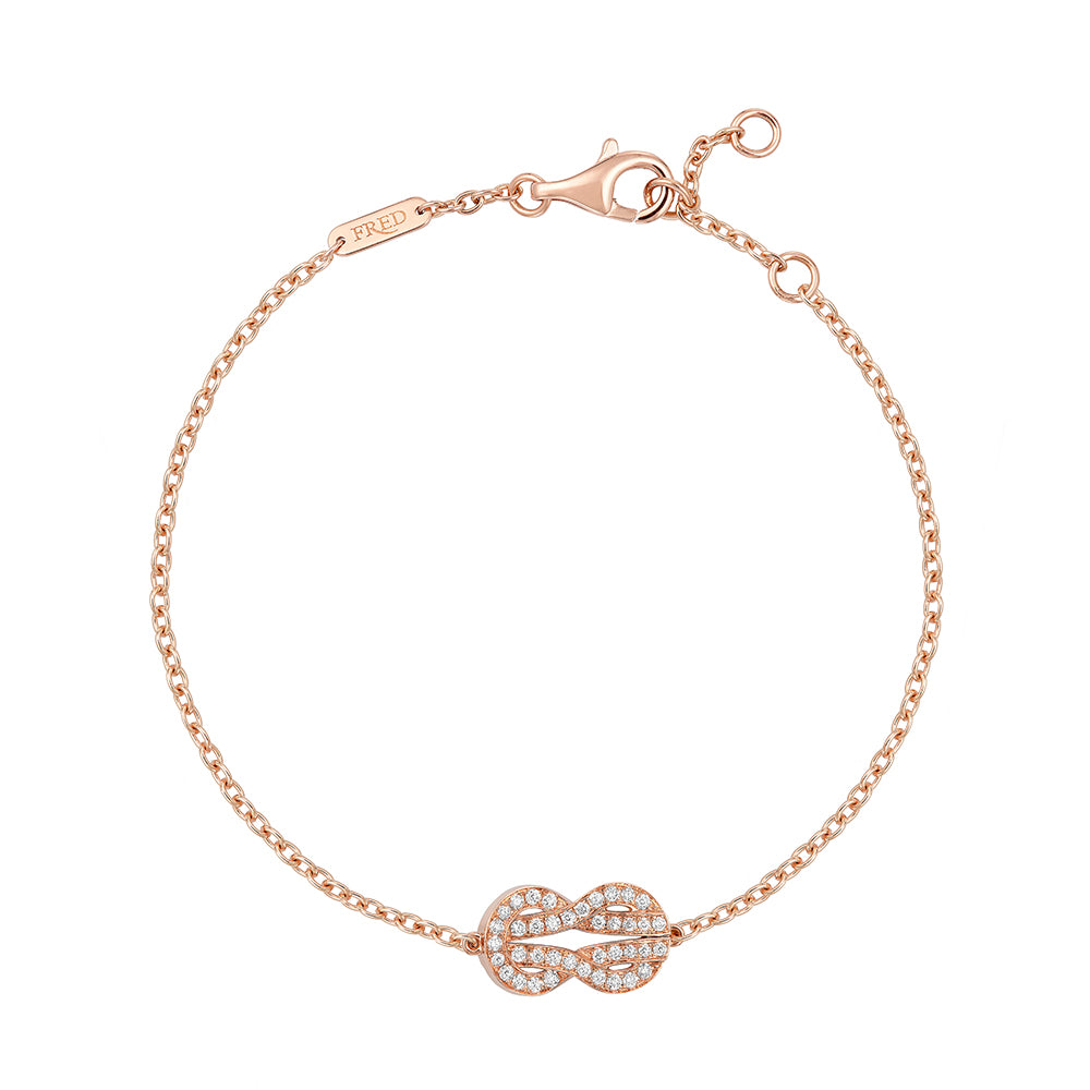 FLD-6B1019 8-figure twisted rope bracelet with one side full of agate and one side full of diamonds