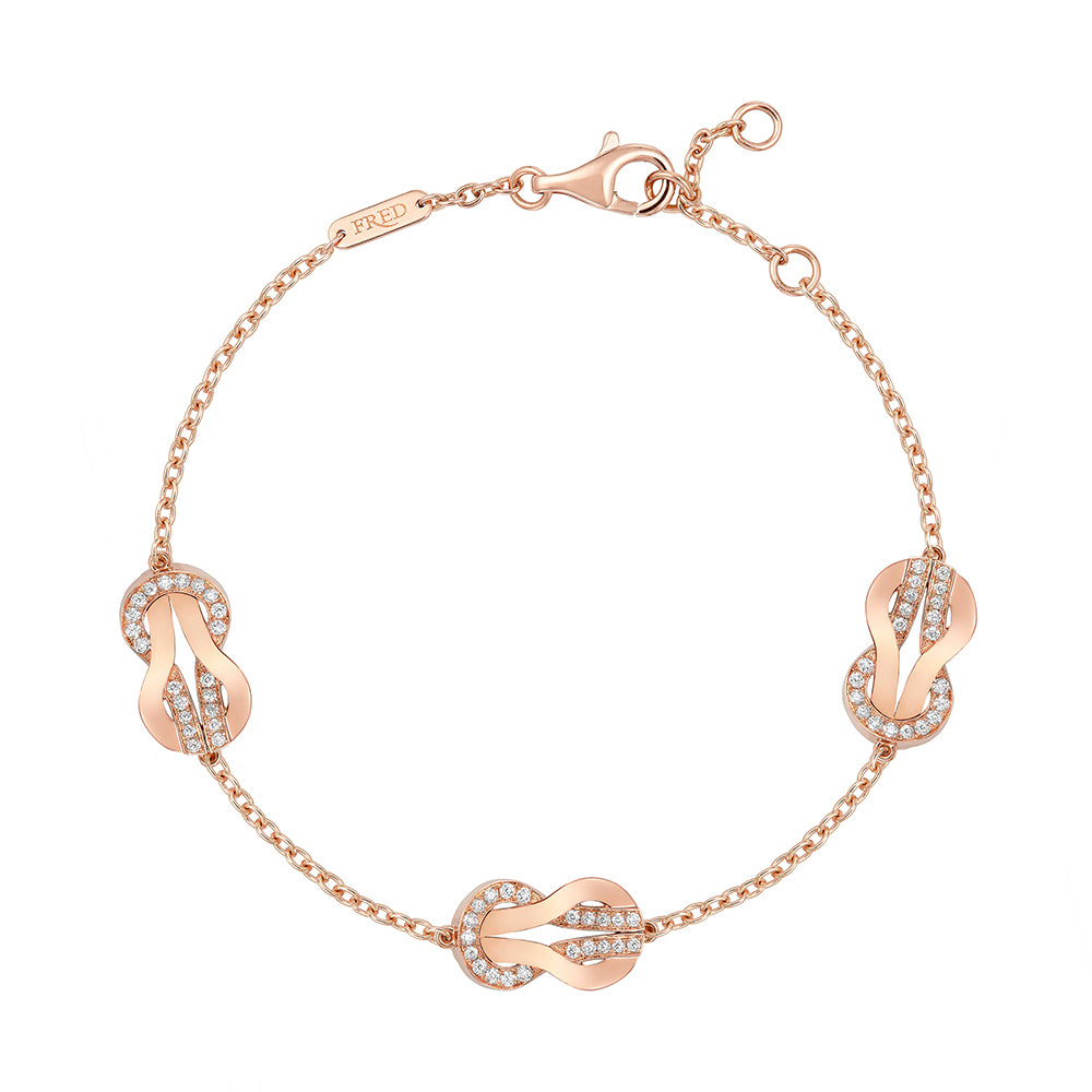 FLD-6B0998 twisted rope 8 characters 3 twisted rope half diamond bracelet