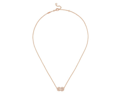 FLD-7B0224 twisted rope full diamond tether pendant necklace