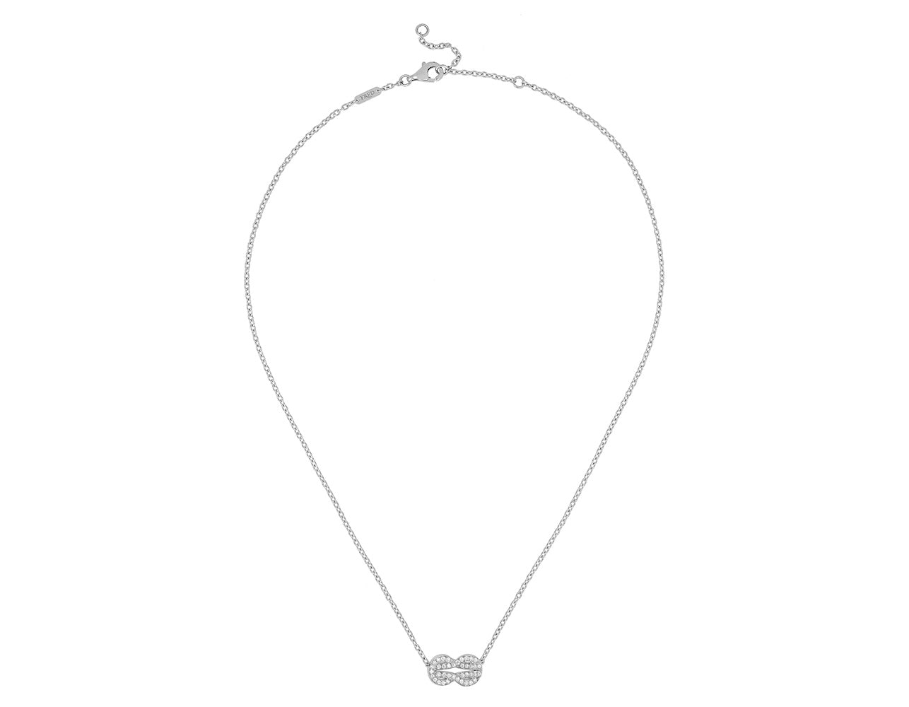 FLD-7B0224 twisted rope full diamond tether pendant necklace