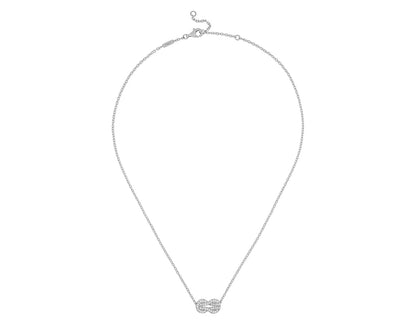FLD-7B0224 twisted rope full diamond tether pendant necklace