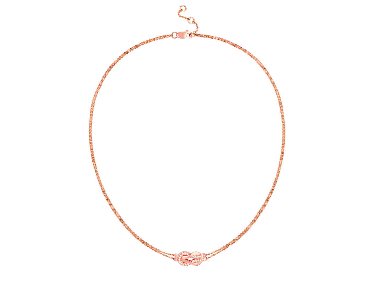 FLD-7B0220 Twisted Rope Half Diamond Tie Chain Necklace
