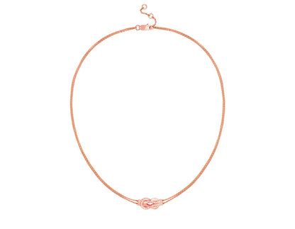 FLD-7B0220 Twisted Rope Half Diamond Tie Chain Necklace