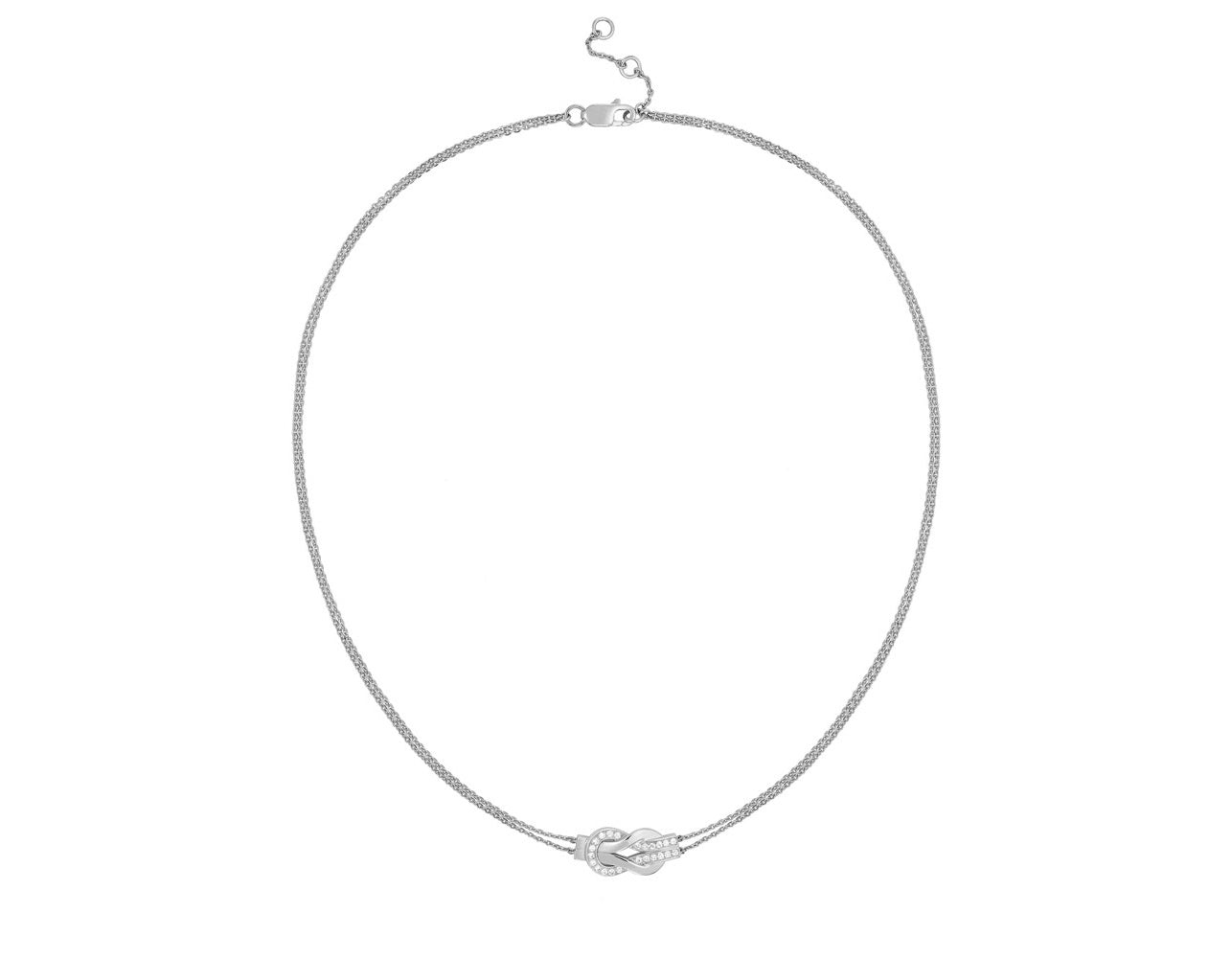 FLD-7B0220 Twisted Rope Half Diamond Tie Chain Necklace