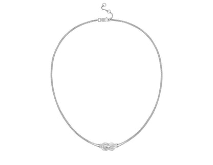 FLD-7B0220 Twisted Rope Half Diamond Tie Chain Necklace