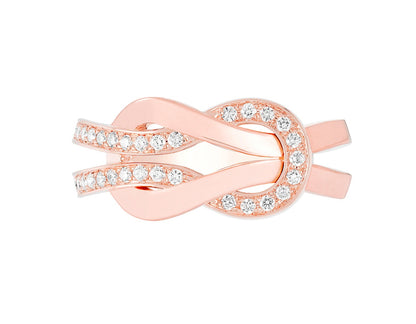 FLD-4B0866 medium twisted rope half diamond ring