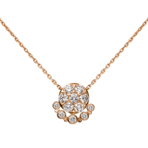 KDY-B7224570 Heart-shaped claw round tether pendant necklace