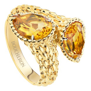 BSL-2902191 gold inlaid citrine double-headed water drop, colorful treasure, lotus root ring