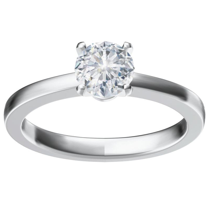 TIF18329992U-shaped four-claw light gold straight arm diamond ring 8.5#