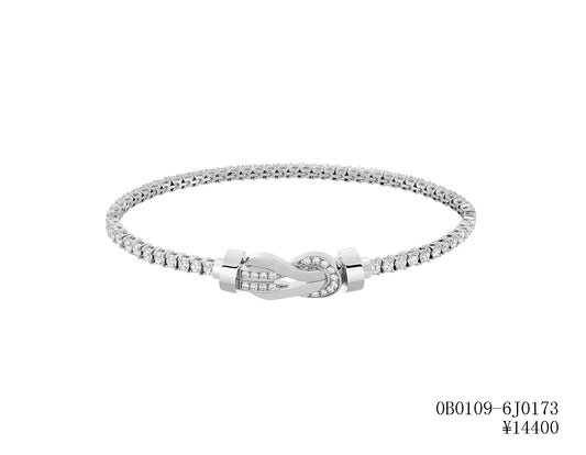 FLD-0B0109-6J0173 small twisted rope half diamond diamond chain guest version bracelet