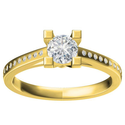 TIF67517047 square U-shaped four-prong half-set straight arm ring 13#