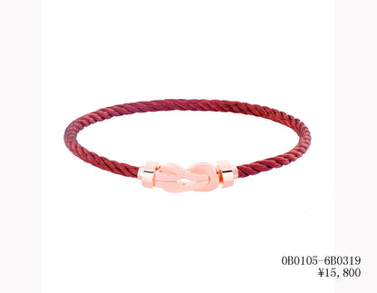 FLD-0B0104-6B0279 twisted rope light gold medium size bracelet guest version