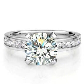 TIF7030373 square four-prong semi-set straight arm diamond ring 13#