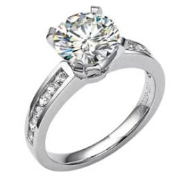 TIF7030373 square four-prong semi-set straight arm diamond ring 13#