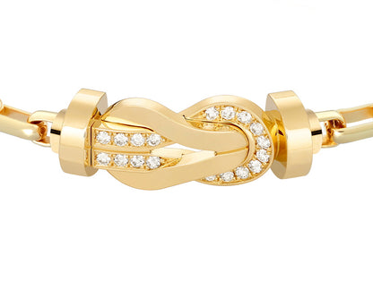 FLD-0B0098-6B0351, twisted rope style, half diamond, large size, gold chain