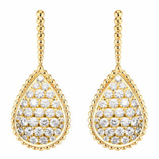 BSL-JCO01011 Full diamond drop-shaped lotus root head earrings and ear hooks