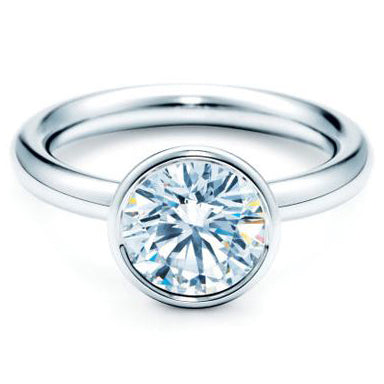 TIF84714592 barrel smooth gold straight arm diamond ring 12#