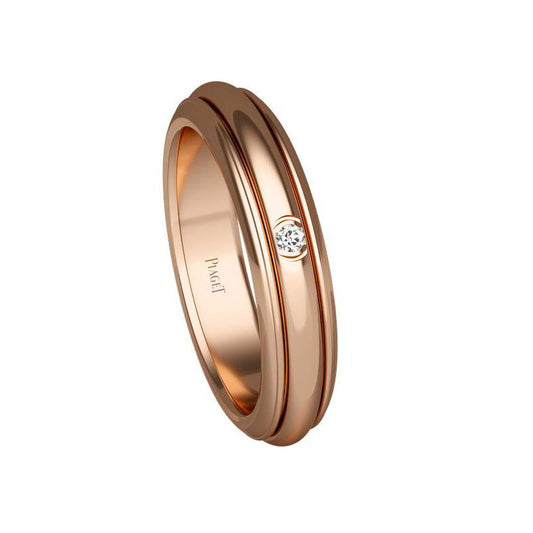 BJ- G34P8C00 single diamond wave surface rotating ring