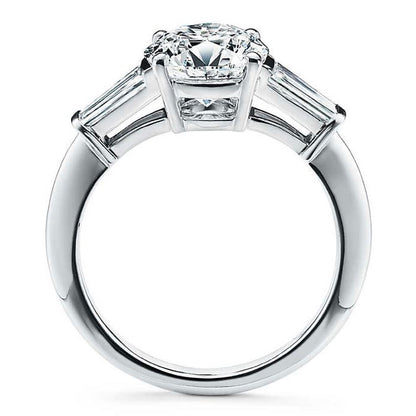 TIF69767 four-claw double shoulder side stone diamond ring 51#