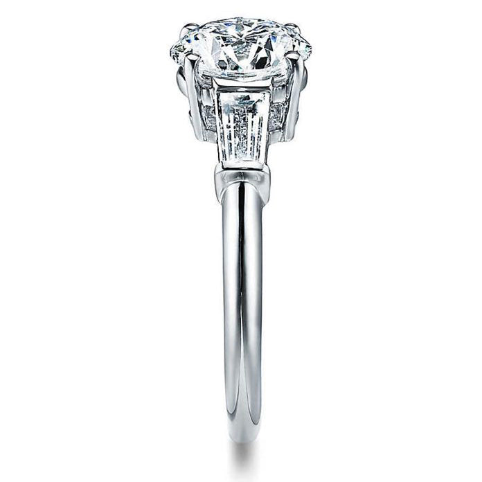 TIF69767 four-claw double shoulder side stone diamond ring 51#