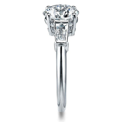 TIF69767 four-claw double shoulder side stone diamond ring 51#