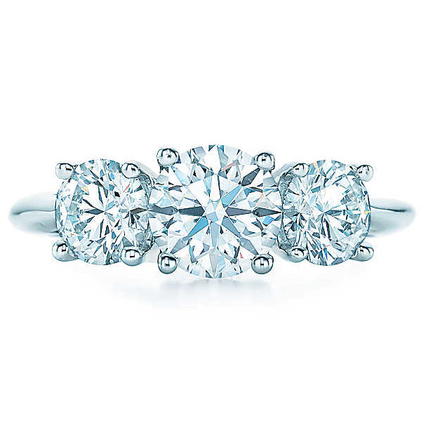 TIF12399637 Cross Four Claws Three Round Diamond Ring