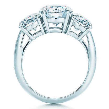 TIF12399637 Cross Four Claws Three Round Diamond Ring