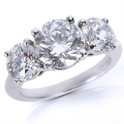 TIF12399637 Cross Four Claws Three Round Diamond Ring