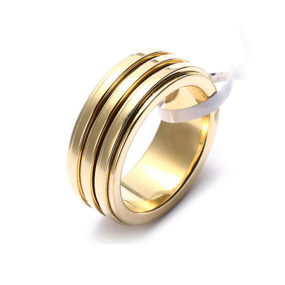BJ-G34P2918 three-ring light gold flat turn ring