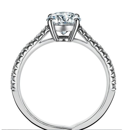 TIF3766236 Cross four-prong dovetail set straight arm diamond ring 9#