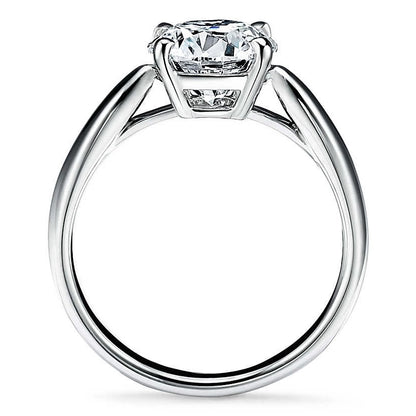 TIF13539864 Crossed four-prong light gold pointed straight arm diamond ring 4#