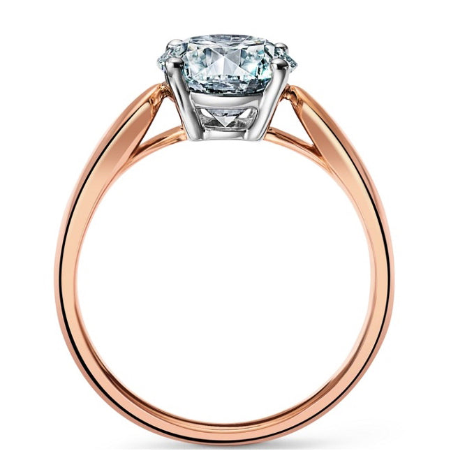 TIF40859836 cross four-claw light gold straight arm diamond ring 13#