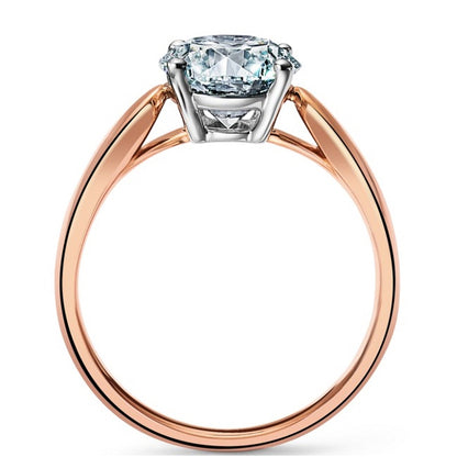 TIF40859836 cross four-claw light gold straight arm diamond ring 13#
