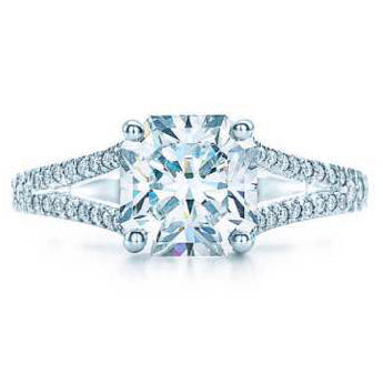 TIF80546533 cross four-prong swallowtail half-mounted Y-arm diamond ring 15#