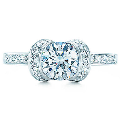 TIF36525215 Diamond V-neck Semi-set Straight Arm Diamond Ring 12#