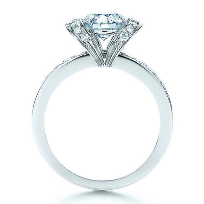 TIF36525215 Diamond V-neck Semi-set Straight Arm Diamond Ring 12#