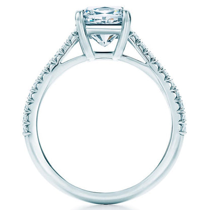 TIF36361798 Cross Four Claw Half Diamond Dovetail Set Straight Arm Diamond Ring 12#