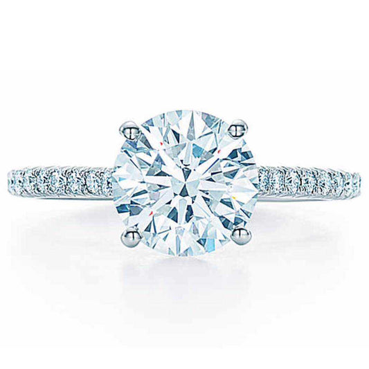 TIF36361798 Cross Four Claw Half Diamond Dovetail Set Straight Arm Diamond Ring 12#